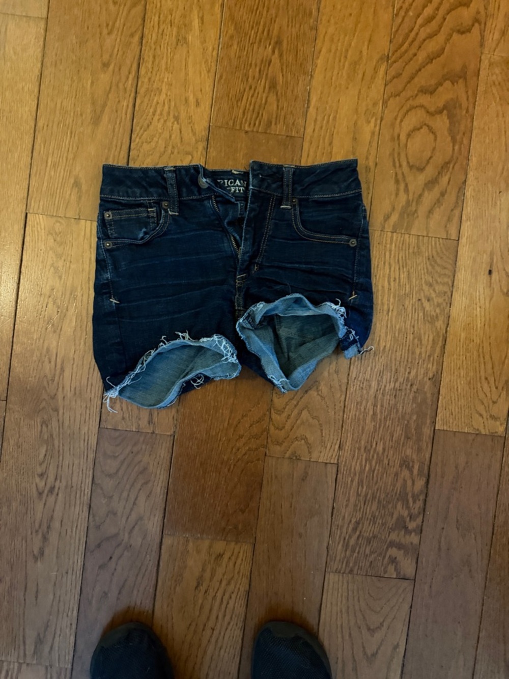 American Eagle Outfitters Dark Blue Denim Cutoff Jean Shorts